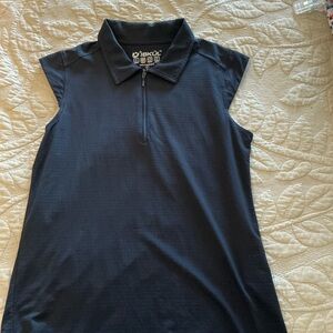 IBKuhl Women's Black Sleeveless Polo Top